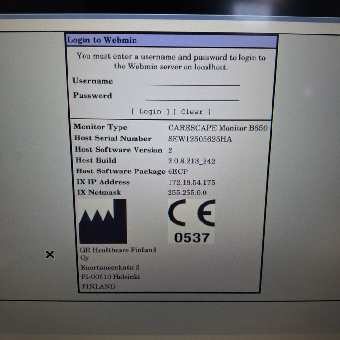 GE Healthcare Carescape B650 Emergency Care Patient Monitor