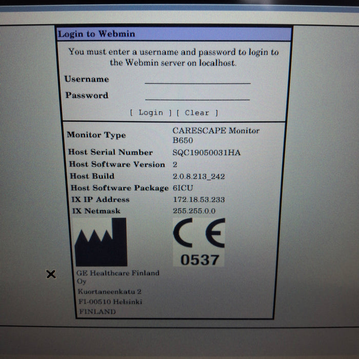 GE Healthcare Carescape B650 Critical Care Patient Monitor