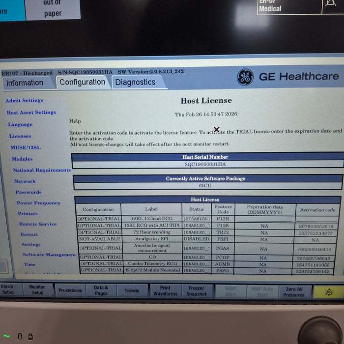 GE Healthcare Carescape B650 Critical Care Patient Monitor