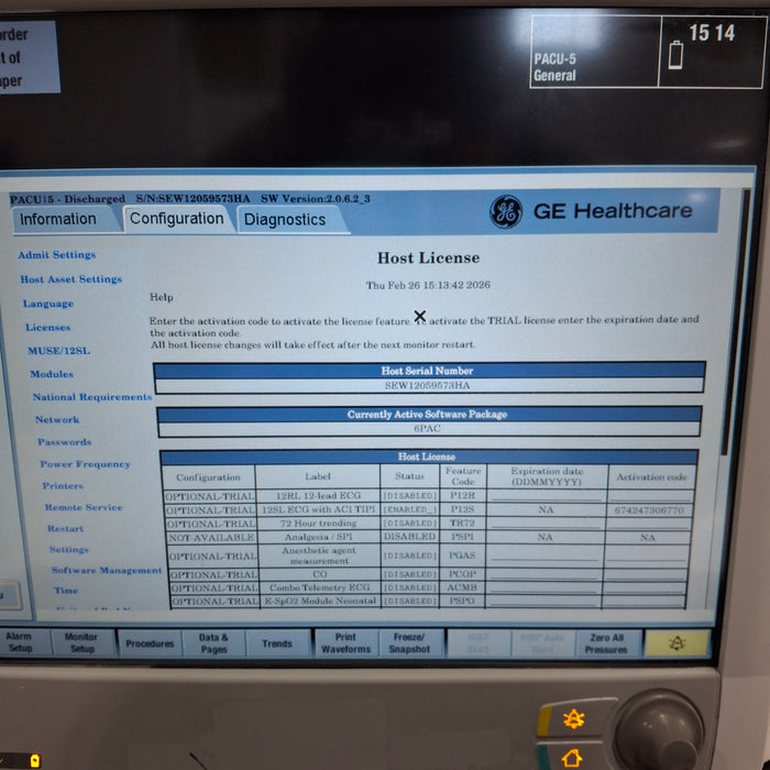 GE Healthcare Carescape B650 Post Anesthesia Care Patient Monitor