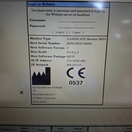GE Healthcare GE Healthcare Carescape B650 Emergency Care Patient Monitor Patient Monitors reLink Online