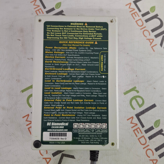 BC Biomedical SA-2005 Safety Analyzer