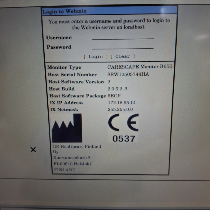 GE Healthcare Carescape B650 Emergency Care Patient Monitor