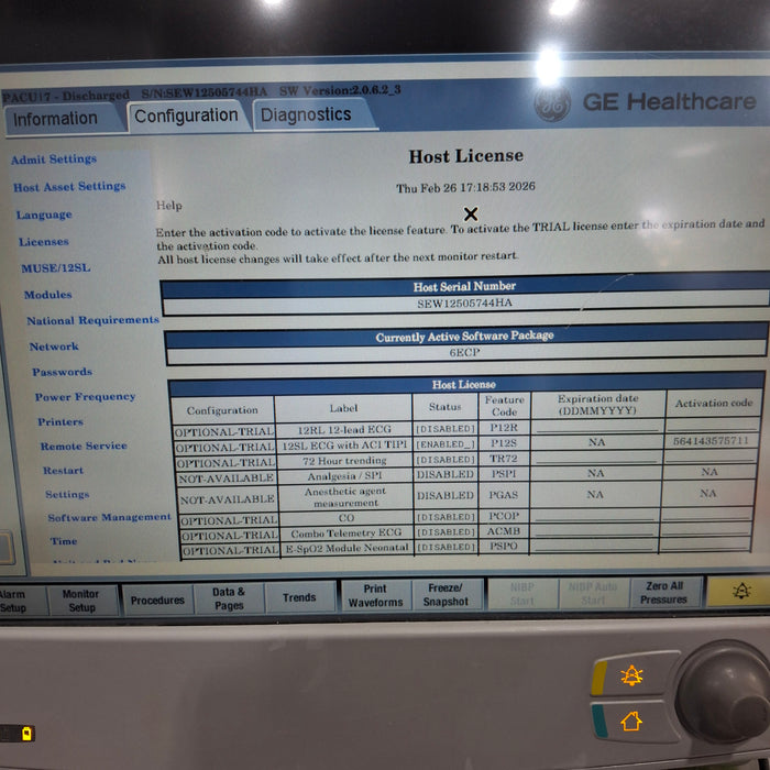 GE Healthcare Carescape B650 Emergency Care Patient Monitor