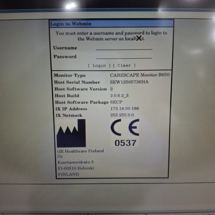 GE Healthcare Carescape B650 Emergency Care Patient Monitor