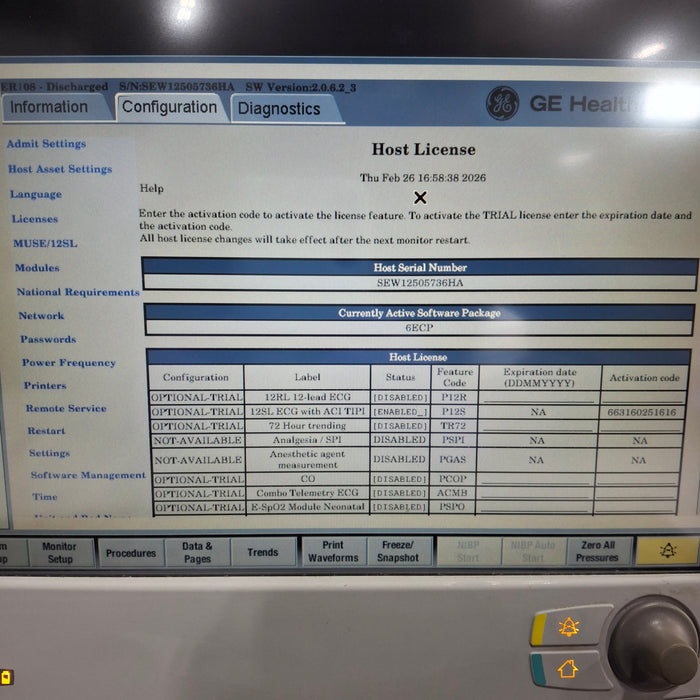 GE Healthcare Carescape B650 Emergency Care Patient Monitor