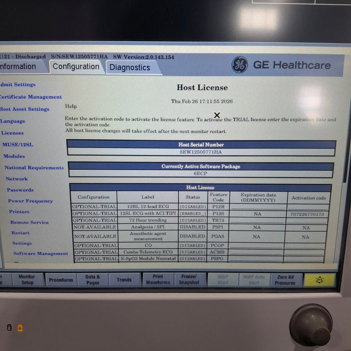 GE Healthcare Carescape B650 Emergency Care Patient Monitor