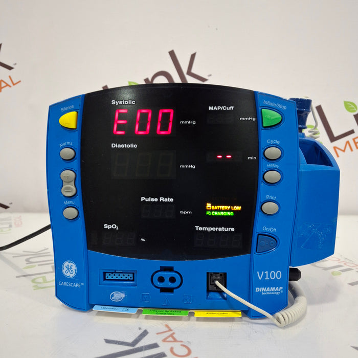 GE Healthcare Dinamap V100 - NIBP, SpO2, Temp Vital Signs Monitor