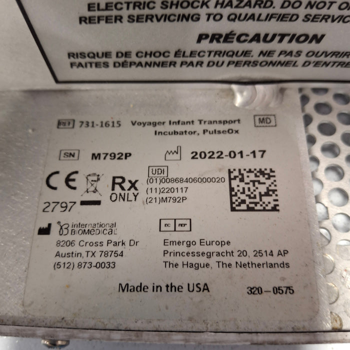Airborne Voyager Transport Incubator