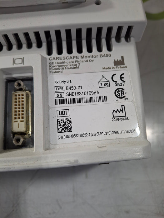 GE Healthcare Carescape B450 Emergency Care Patient Monitor