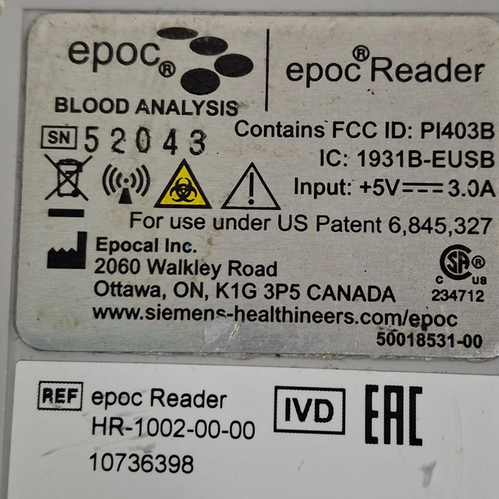 Epocal, Inc Epoc Reader Base