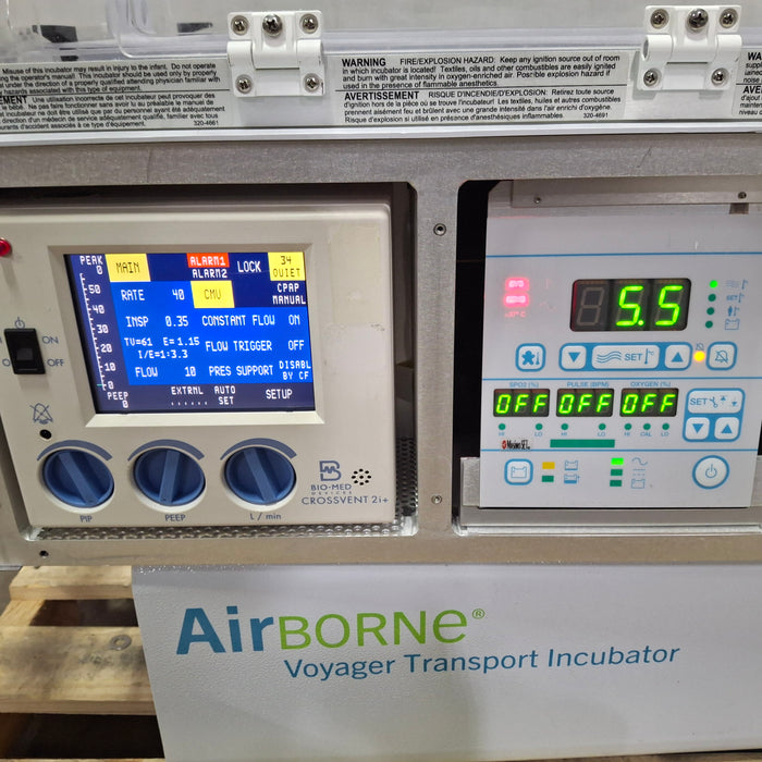 Airborne PulseOx Voyager Transport Incubator
