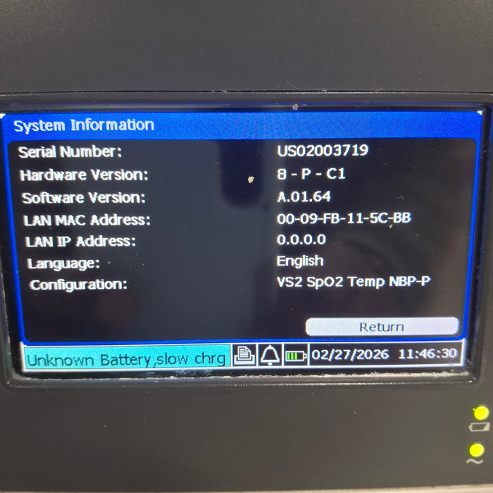 Philips SureSigns VS2 Vital Signs Monitor