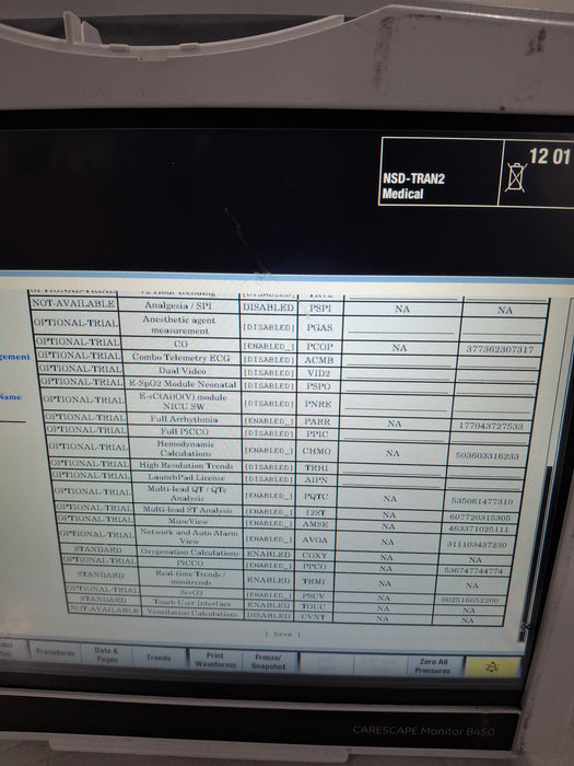 GE Healthcare Carescape B450 Critical Care Patient Monitor