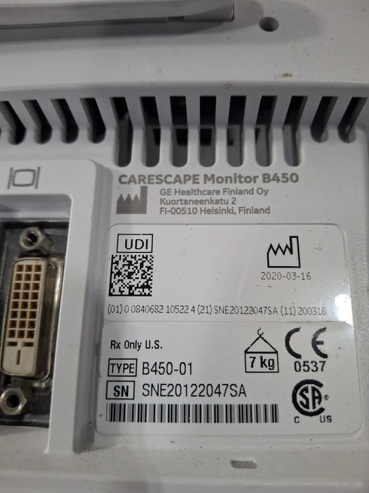 GE Healthcare Carescape B450 Critical Care Patient Monitor