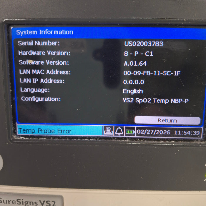 Philips SureSigns VS2 Vital Signs Monitor