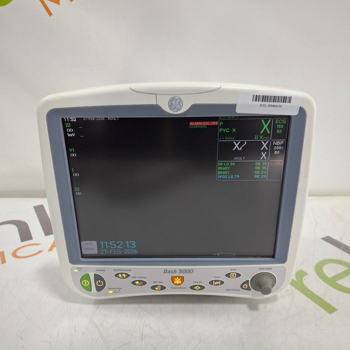 GE Healthcare Dash 5000 - Masimo SpO2 Patient Monitor