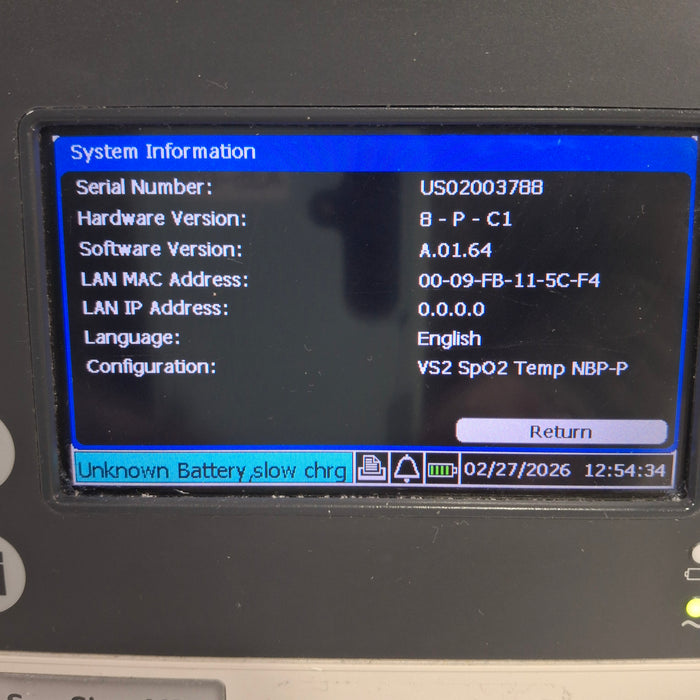 Philips SureSigns VS2 Vital Signs Monitor