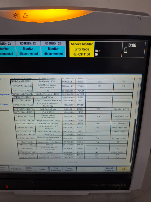 GE Healthcare Carescape B450 Emergency Care Patient Monitor