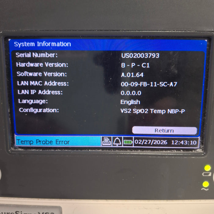 Philips SureSigns VS2 Vital Signs Monitor