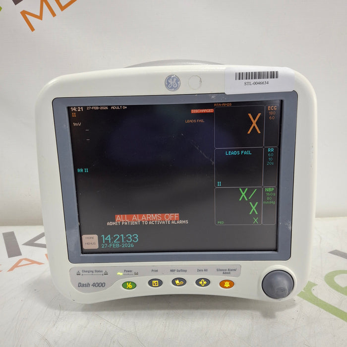 GE Healthcare Dash 4000 - Masimo SpO2 Patient Monitor