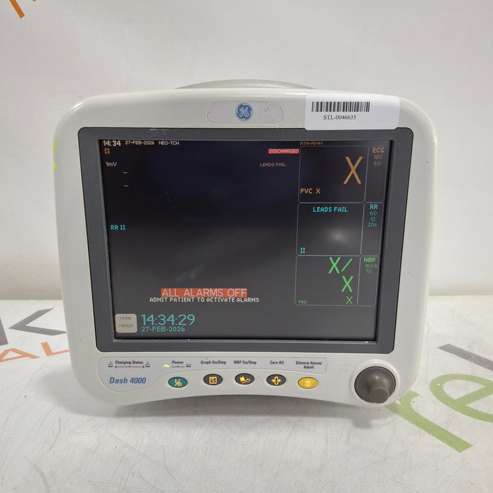 GE Healthcare Dash 4000 - GE/Nellcor SpO2 Patient Monitor