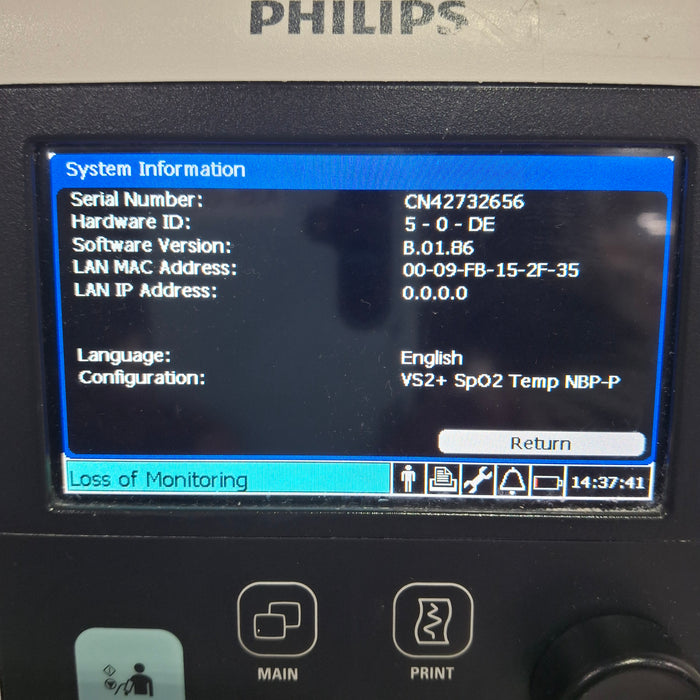 Philips SureSigns VS2+ Vital Signs Monitor