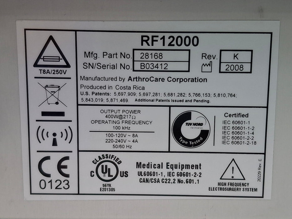 ArthroCare Corporation Quantum 2 Electrosurgical Unit