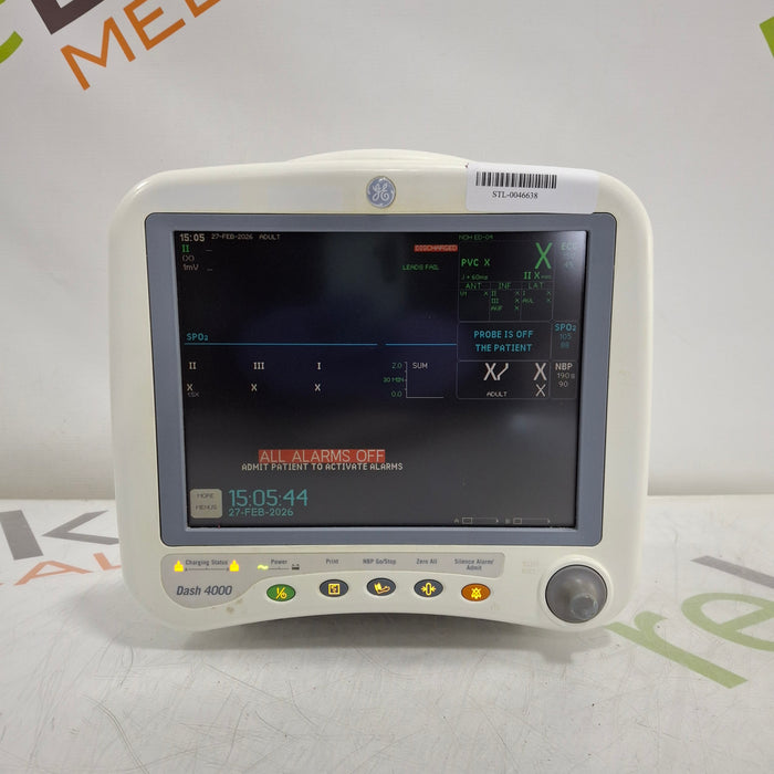 GE Healthcare Dash 4000 - Masimo SpO2 Patient Monitor