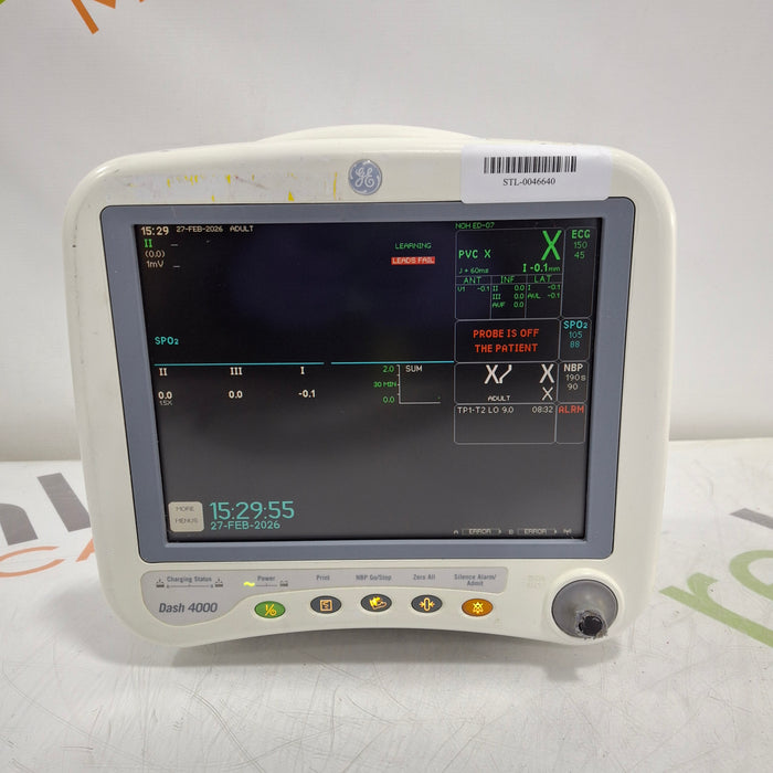GE Healthcare Dash 4000 - Masimo SpO2 Patient Monitor