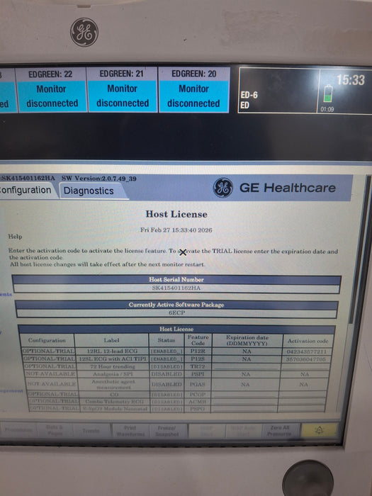 GE Healthcare Carescape B650 Emergency Care Patient Monitor