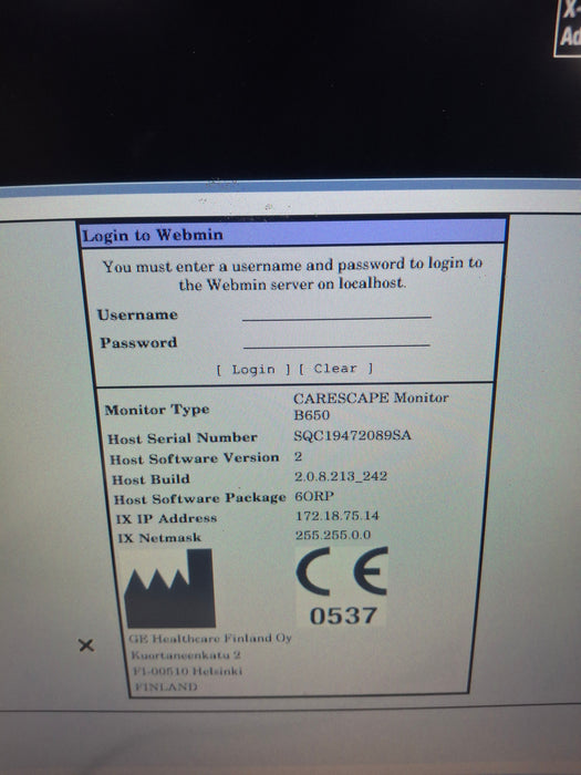 GE Healthcare Carescape B650 Anesthesia Care Patient Monitor