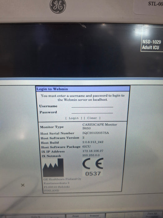 GE Healthcare Carescape B650 Critical Care Patient Monitor