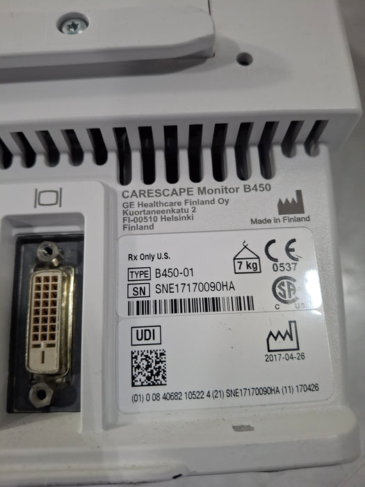 GE Healthcare Carescape B450 Critical Care Patient Monitor