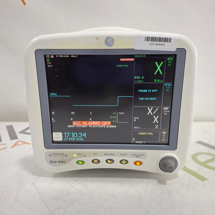 GE Healthcare Dash 4000 - Masimo SpO2 Patient Monitor