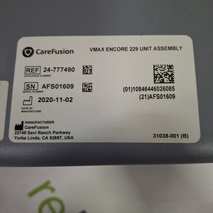 Viasys Healthcare Vmax Encore 229 Pumonary Analyzer