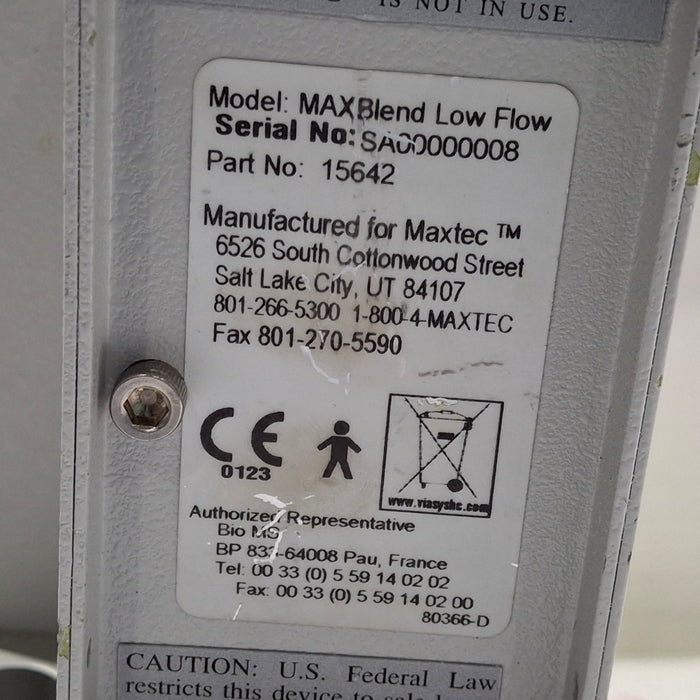 Maxtec, Inc. MAXBlend Low Flow Air/Oxygen Blender