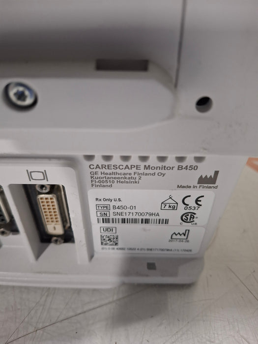 GE Healthcare Carescape B450 Critical Care Patient Monitor