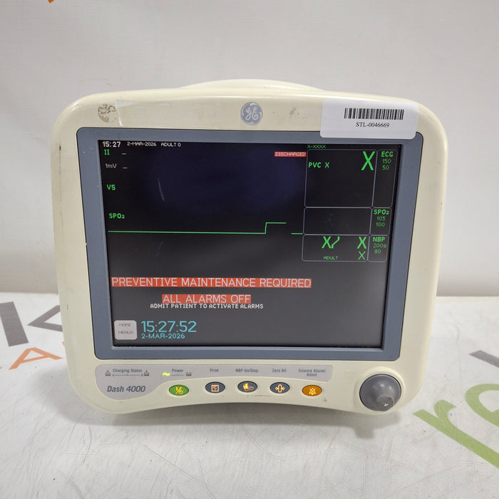 GE Healthcare Dash 4000 - GE/Nellcor SpO2 Patient Monitor