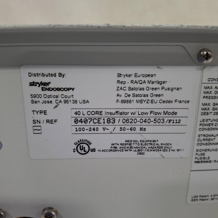 Stryker 40L Highflow Insufflator