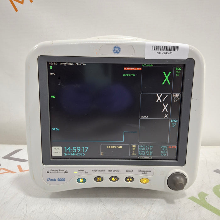 GE Healthcare Dash 4000 - GE/Nellcor SpO2 Patient Monitor