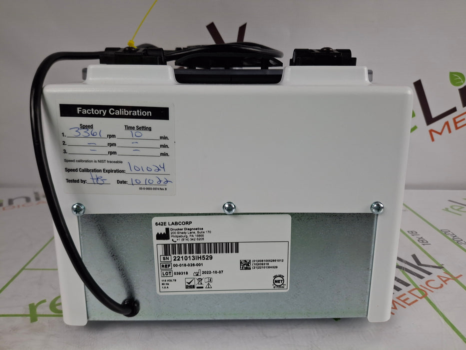 Drucker Diagnostics LabCorp 642E Centrifuge