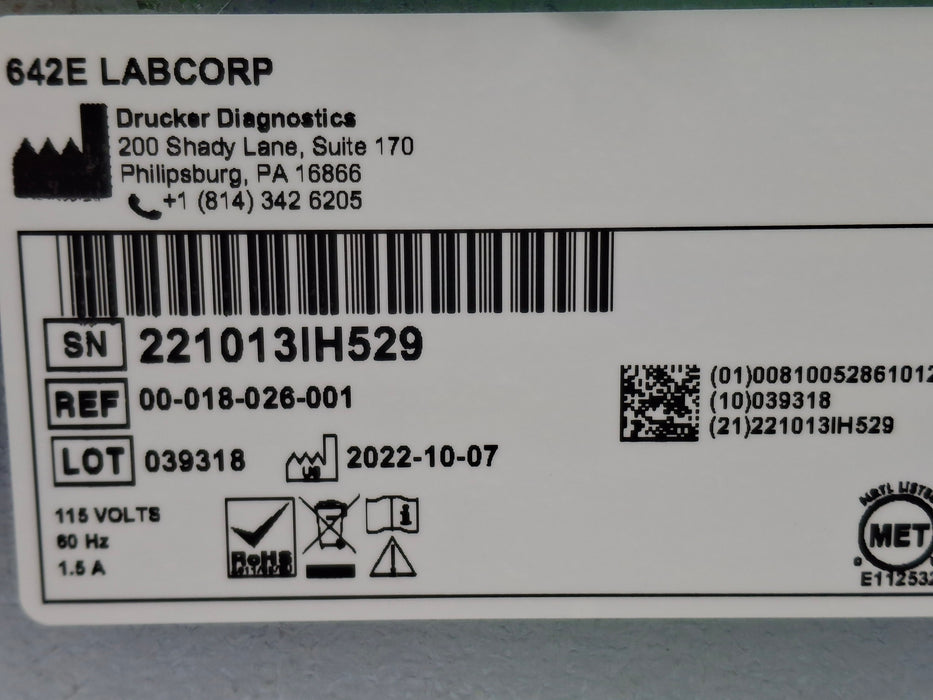 Drucker Diagnostics LabCorp 642E Centrifuge