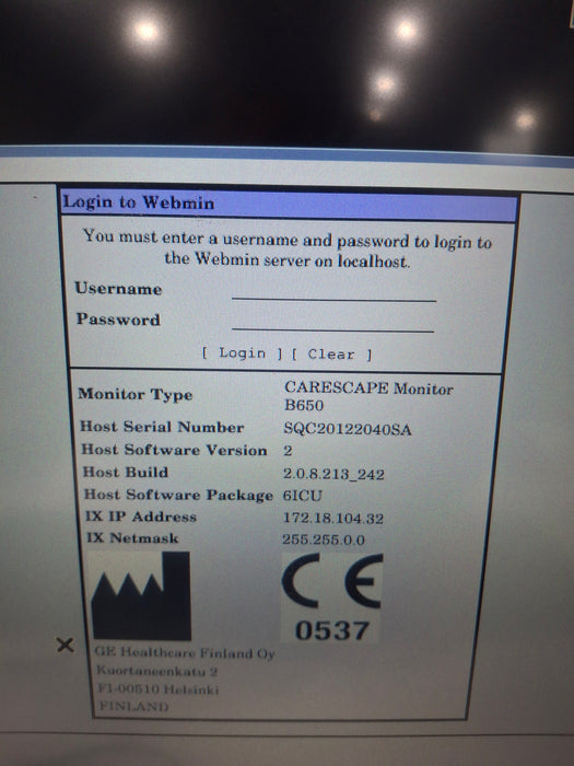 GE Healthcare Carescape B650 Critical Care Patient Monitor