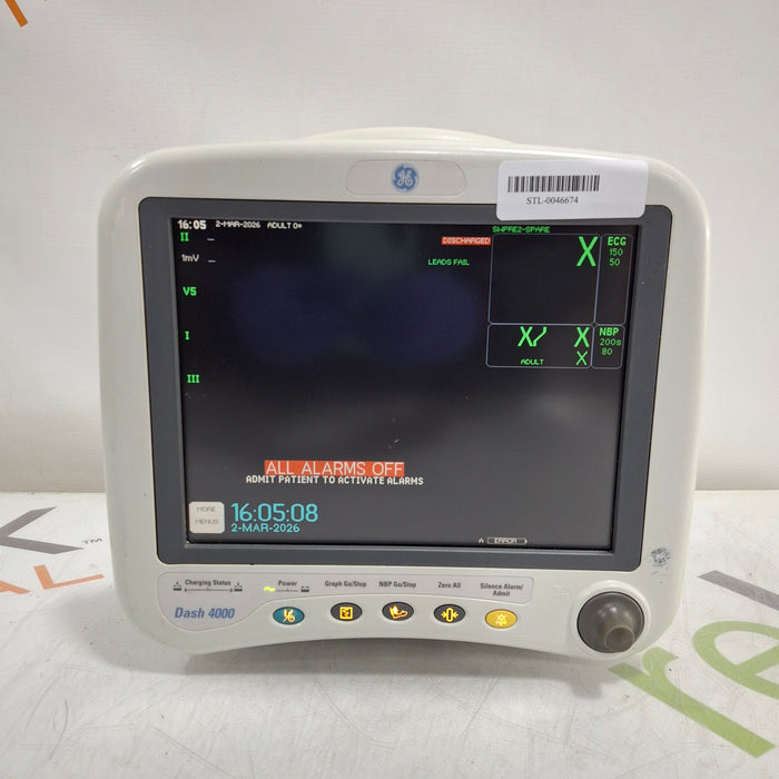 GE Healthcare Dash 4000 - GE/Nellcor SpO2 Patient Monitor