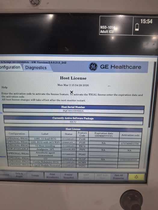 GE Healthcare Carescape B650 Critical Care Patient Monitor