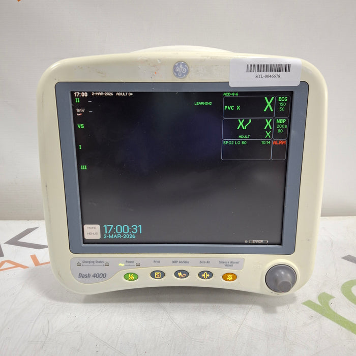 GE Healthcare Dash 4000 - GE/Nellcor SpO2 Patient Monitor