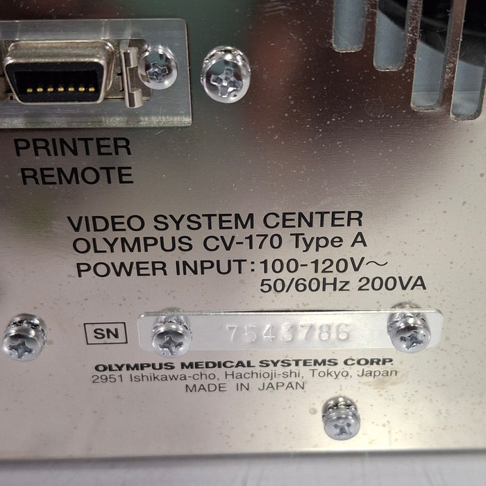 Olympus CV-170 Video Processor and LED Light Source