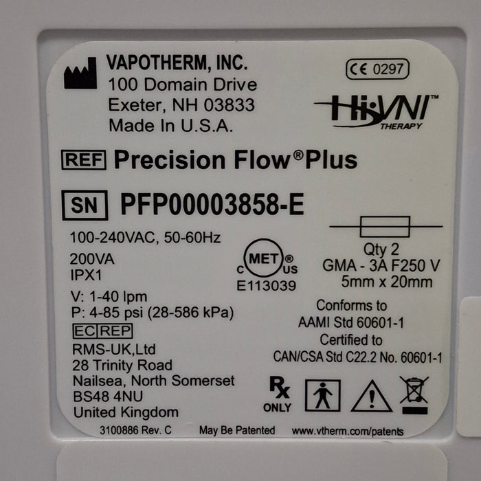 Vapotherm Precision Flow Plus Meter Humidifier