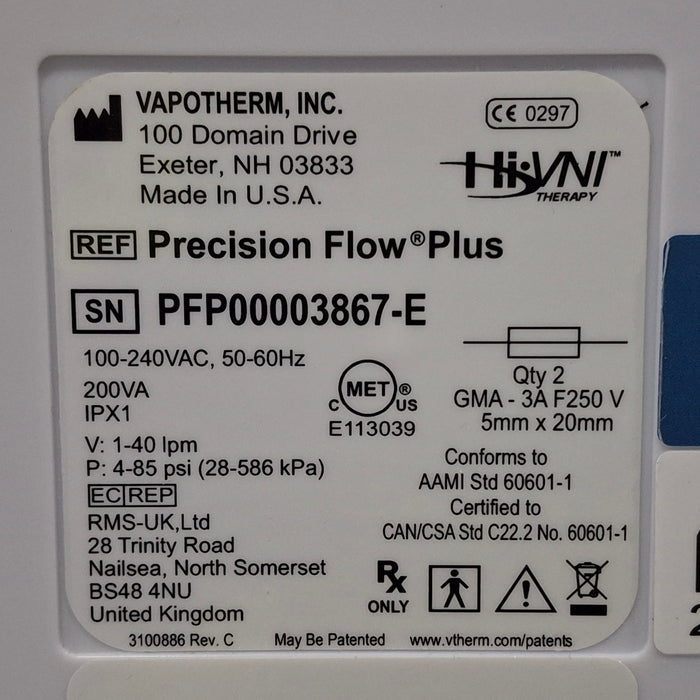 Vapotherm Precision Flow Plus Meter Humidifier